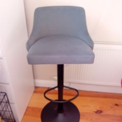 Grey velvet hight adjustment stool