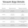 Vacuum Compression Zipper Storage Bags with Airtight Valve and Hand Pump, Large, 5-Pack, Clear Image 2