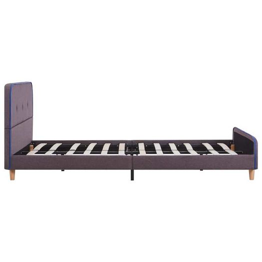 Bed Frame Taupe Fabric 135x190 cm