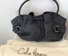 Stunning genuine Cole Haan designer Black pebbled leather handbag