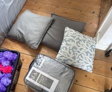cushions and weighted blanket