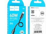 Hoco X96 Hyper Type-C To Type-C Fast Charging Cable 60W L=0.25M Black
