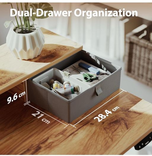 Electric Adjustable Height Desk with 2 Drawers