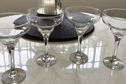 4 x clear margarita cocktail glasses