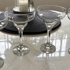 4 x clear margarita cocktail glasses