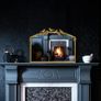 Antique Gold Baroque Mirror 64X48Hcm - Vintage Cast Iron Frame with Hand-Carved Resin Florals, Shatterproof Image 5