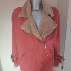 Coral ramones style fur jacket size XXL UK16 EU44 Postage included