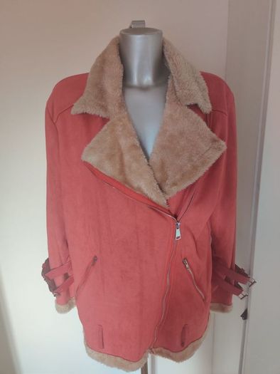 Coral ramones style fur jacket size XXL UK16 EU44 Postage included