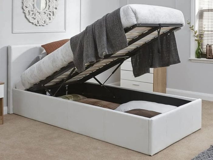Single ottoman bed with mattress
