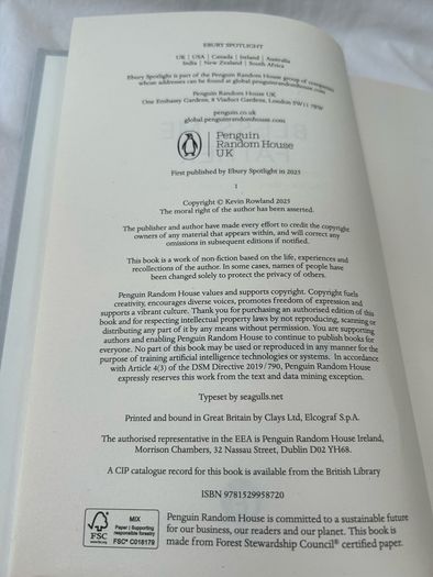 Kevin Rowland Bless Me Father UK 1st Edition 1st Printing Dexys 2025 Hardback