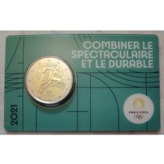 France 2 Euro Base Metals Brilliant Uncirculated Coin 2021 - Olympic Games Paris 2024 - 2 Euro Commemorative Coin