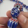 Antique Venetian Style Chevron & Thousand Glass Beads Necklace Image 4