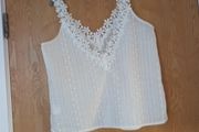 Shein White  Sleevless  Top   S. L 14.  (No Stretch In the Material). New - No Tag.