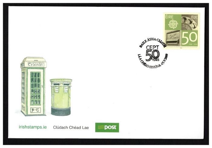 2009 Ireland Europa Stamp The 50th Anniversary of CEPT Commemorative Stamps An Post First Day Cover (FDC)