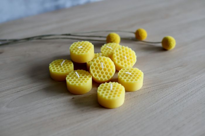 Beeswax tealight candles...Honeycomb style (with metal cups or refills with no cup)