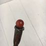 Twisted Spiral Wood Wand with Powerful Quartz Crystal Point & Agate Crystal Ball Image 3