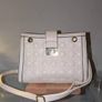 Cream Quilted Handbag with Gold Chain Handles Image 4