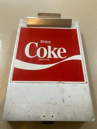 Coca Cola salesman order pad holder Metal
