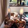 2 small coppery gold table lamp bases Image 2