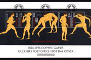 1996 Guernsey Centenary of Modern Olympics Games, Ancient Greek Athletics Commemorative Stamps Miniature Sheet Official First Day Cover (FDC)