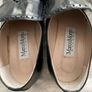 Marco Moreo Vintage Black Leather Tassel Loafers - Size 38.5 - Block Heel - Brogue Detail Image 4