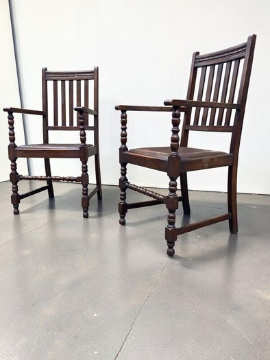 Antique Carver Chairs x 2 - Oak