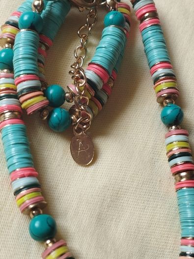 A vibrant necklace.