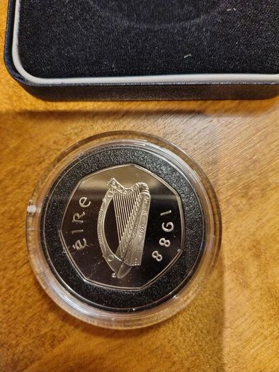 1988 Dublin Millennium 50p Proof Coin and 2 circulated coins