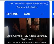 2 x Luke Combs Tickets Sunday 19th July
