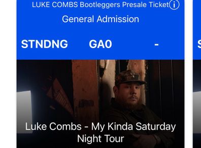 2 x Luke Combs Tickets Sunday 19th July