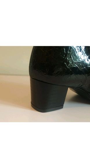 Soffice Sogno Black Patent Leather Croc Ankle Boots EU36 UK3 Made in Italy  CAN POST
