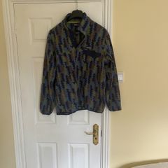 Patagonia Men's Large Fleece Jumper Blue/Green/Brown pattern