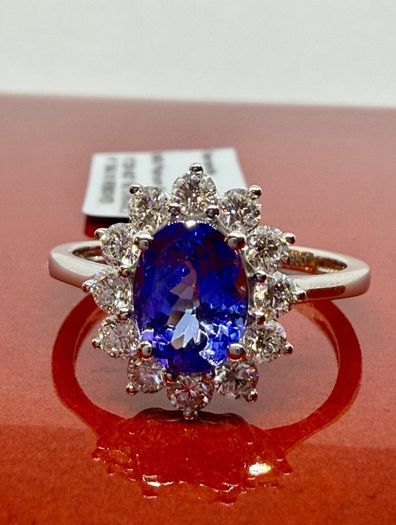 Diamond 950 Platinum AAA Tanzanite & Lab Grown Diamond