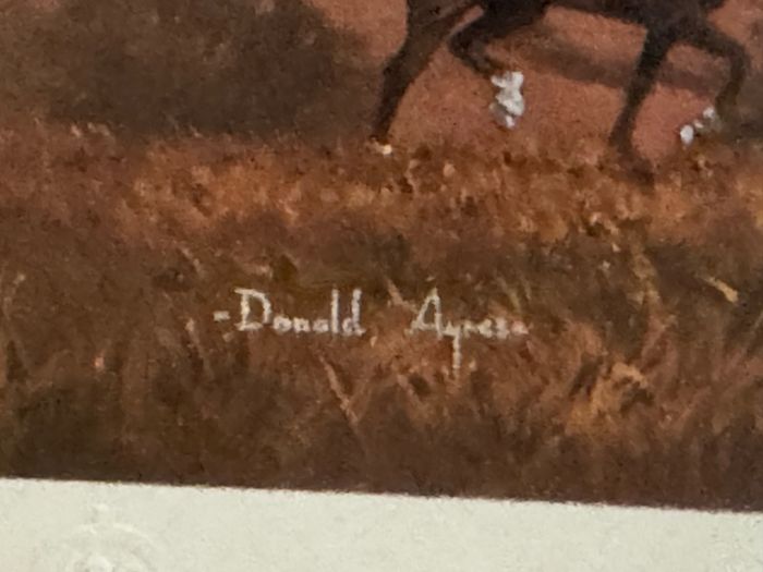Donald Ayres Limited Edition Signed Print. Equestrian Fox Hunting Scene (27/350)