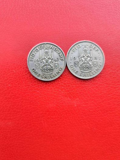 2 X British Shilling 1947/1951