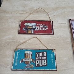 wooden bar sign
