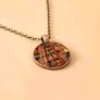 Book print round necklace Image 2