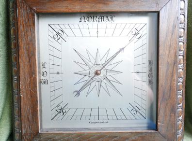A 19th heavy Oak century John Trotter ltd Glasgow & Edinburgh compensated AOME no 122 Barometer [31x31cm]