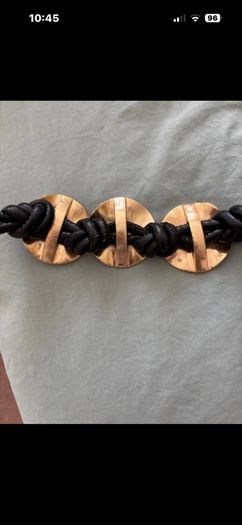 Black and gold statement belt 75cm