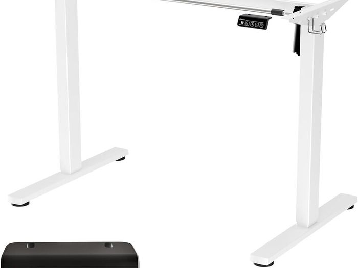 Height Adjustable Electric Standing Desk Frame,Two-Stage,Lifts 73-118cm, Memory Smart Panel & Hooks