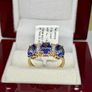 Gold 14K (585) Yellow Gold AAA Tanzanite & Lab Grown Diamond Image 7