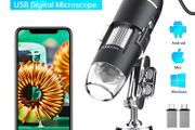 1600X USB Microscope 1080P HD Soldering Microscope with 8LEDs Compatible with Android, Mac, Windows (X4)