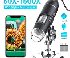 1600X USB Microscope 1080P HD Soldering Microscope with 8LEDs Compatible with Android, Mac, Windows (X4)