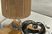 Lamps and glass vase