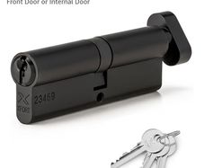 Thumb Turn Euro Cylinder Lock - Black 40/40T