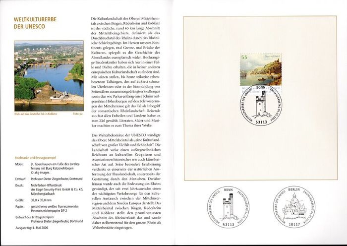 2006 Bundes Republic Deutschland (Germany) Federal Annual Stamp EFT Collection with 50 Images of contents