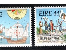 1992 Ireland Europa 500th Anniversary of Discover of Americas Commemorative Stamps Mint Never Hinged (MNH)