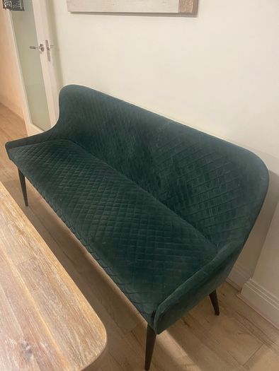 Ottawa green velvet bench and 2 matching chairs