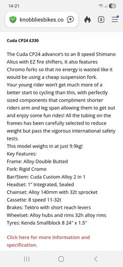 Kids lightweight Bike