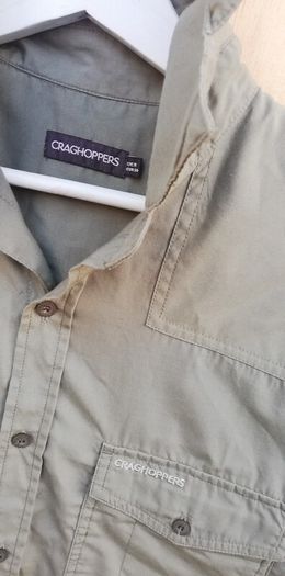 Craghoppers mens solardry short sleeve shirt green medium size